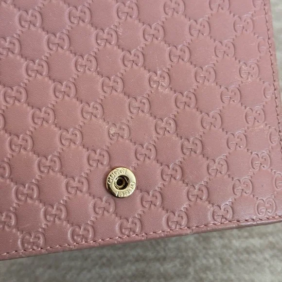Gucci Pink Leather Monogram Wallet - Picture 10 of 15